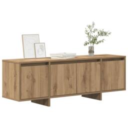 Berkfield Home TV Cabinet Artisan Oak 120x30x40.5 cm Engineered Wood in Brown - thumbnail 1