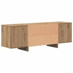 Berkfield Home TV Cabinet Artisan Oak 120x30x40.5 cm Engineered Wood in Brown - thumbnail 7