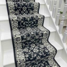 runrug Stair Runner Carpet for Staircases - Soft & Comfy, 9mm - 'Traditional' in Dark Grey - Size: 60 cm x 690 cm - thumbnail 1