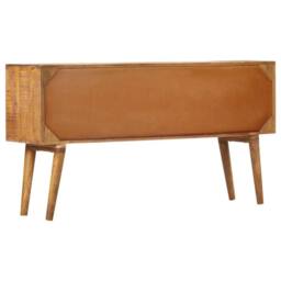 Berkfield Home Sideboard with Printed Pattern 130x30x70 cm Solid Mango Wood in Brown - Size: 130 x 30 x 70 cm - thumbnail 4