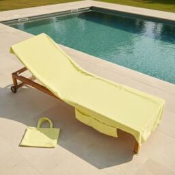 OHS Beach Towel Bag Microfibre Quick Dry Absorbent Bath Large Travel Spa in Yellow