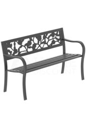 Home Discount Garden Vida Steel Garden Bench Rose 3 Seater Outdoor Furniture in Black - thumbnail 6