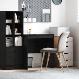 Berkfield Home Writing Desk Black oak Engineered wood 70 x 50 x 76 cm Durable - thumbnail 1