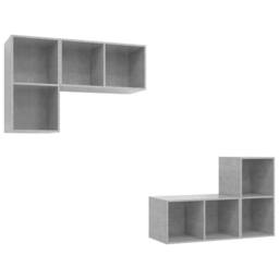 Berkfield Home Wall-mounted TV Cabinets 4 pcs Concrete Grey Engineered Wood - thumbnail 1