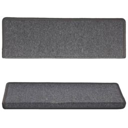 Berkfield Home Carpet Stair Treads 15 pcs 65x21x4 cm Dark Grey - Size: Medium - thumbnail 4