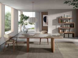 Angel Cerda Mink Leatherette Dining Chair with Walnut-Coloured in Beige - thumbnail 5