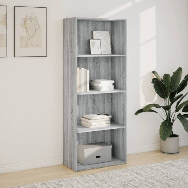 Berkfield Home Decorative Bookcase Grey Sonoma 60x30x152 cm Engineered Wood - Size: 60 x 30 x 152 cm - image 1