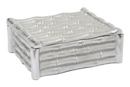 Orsina Hiba Small Silver Finish Bamboo Effect Trinket Box - thumbnail 5