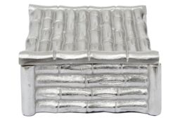 Orsina Hiba Small Silver Finish Bamboo Effect Trinket Box - thumbnail 4