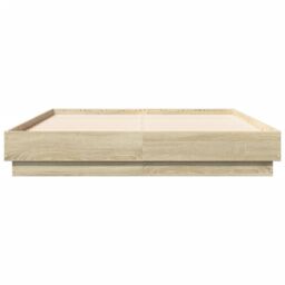 Berkfield Home Bed Frame without Mattress Sonoma Oak 135x190 cm Double in Brown - thumbnail 4