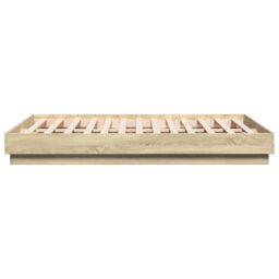 Berkfield Home Bed Frame without Mattress Sonoma Oak 135x190 cm Double in Brown - thumbnail 5