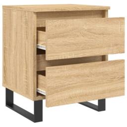 Berkfield Home Bedside Cabinets 2 pcs Sonoma Oak 40x35x50 cm Engineered Wood in Light Brown - Size: 40 x 35 x 50 cm - thumbnail 6