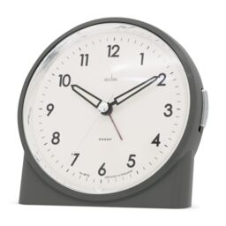 Acctim Arlo Non-Ticking Sweep Luminous Tipped Hands Analogue Backlight Alarm Clock in Grey - thumbnail 2