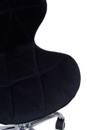 Orsina Velvet Quilted Home Office Chair in Black - thumbnail 6