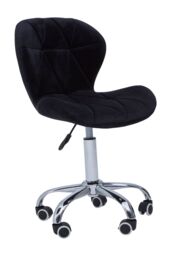 Orsina Velvet Quilted Home Office Chair in Black