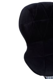 Orsina Velvet Quilted Home Office Chair in Black - thumbnail 5