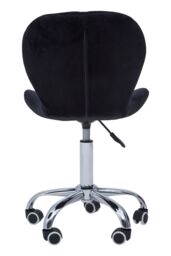 Orsina Velvet Quilted Home Office Chair in Black - thumbnail 4