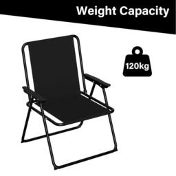 Havendro Black 4 Pack Folding Beach Chair with Armrests Portable Camping Garden - thumbnail 5