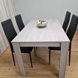 KOSY KOALA Modern Rectangle Dining Table Set With 4 Black Chairs Dining Room Furniture in Brown - thumbnail 2