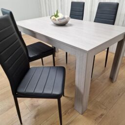 KOSY KOALA Modern Rectangle Dining Table Set With 4 Black Chairs Dining Room Furniture in Brown - thumbnail 7