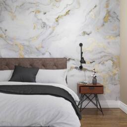 Superfresco Easy Gilded Stone Grey Gold Print To Order 3m x 2.8m Mural - thumbnail 1