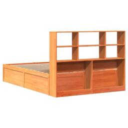 Berkfield Home Bed Frame Frame Wax Brown 150x200 cm King Size Solid Wood Pine - thumbnail 7