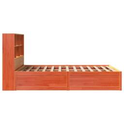 Berkfield Home Bed Frame Frame Wax Brown 150x200 cm King Size Solid Wood Pine - thumbnail 6