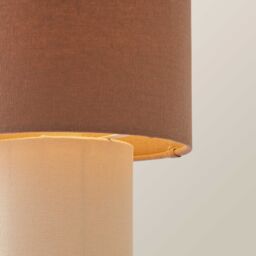 ValueLights Bobby Colour Clash Duo Fabric Table Lamp in Natural - thumbnail 4