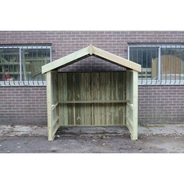 Churnet Valley Garden Furniture Ltd XL Smoking Shelter with Apex Roof - Timber - Minimal Assembly Required in Brown - image 1
