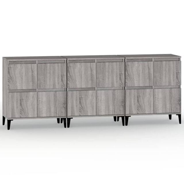 Berkfield Home Sideboards 3 pcs Grey Sonoma 60x35x70 cm Engineered Wood - Size: 60 x 35 x 70 cm - image 1