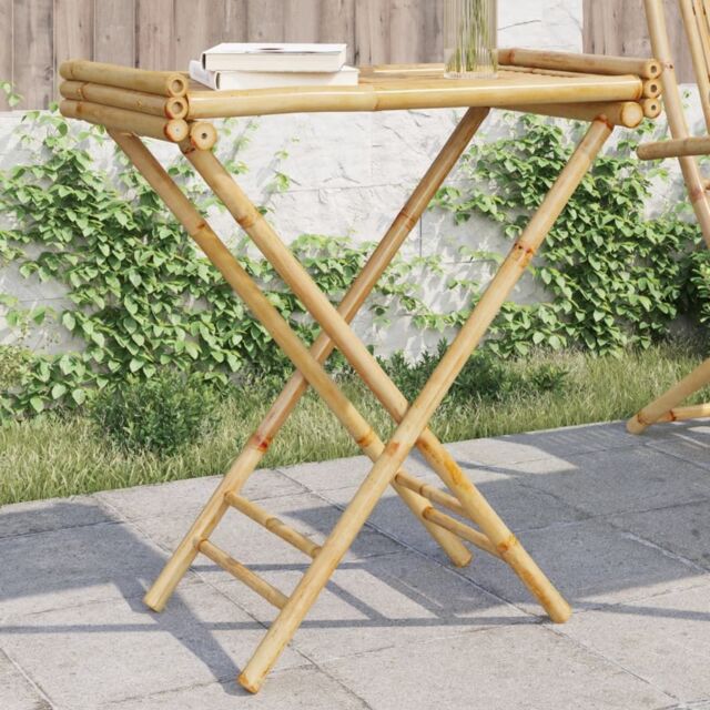 Berkfield Home Folding Tray Table 70.5x42.5x80 cm Bamboo in Brown - image 1