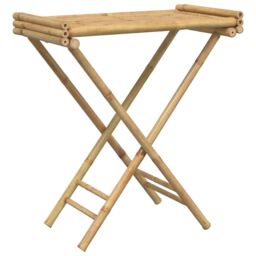 Berkfield Home Folding Tray Table 70.5x42.5x80 cm Bamboo in Brown - thumbnail 2