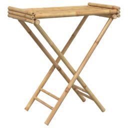 Berkfield Home Folding Tray Table 70.5x42.5x80 cm Bamboo in Brown - thumbnail 7