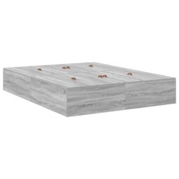 Berkfield Home Storage Bed Frame Grey sonoma Engineered wood 160 x 200 cm - thumbnail 3