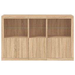 Berkfield Home Sideboard with LED Lights Sonoma Oak 162x37x100 cm in Brown - Size: 162 x 37 x 100 cm - thumbnail 6