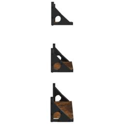 Berkfield Home 3 Piece Wall Shelf Set Smoked Oak Engineered Wood in Brown - thumbnail 5