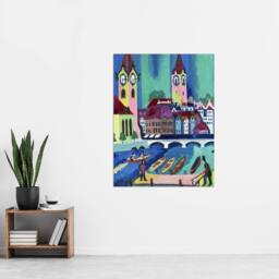 "Artery8 Zurich Colourful Cityscape Kirchner Wall Art Poster Print - Size: W18"" x H24""" - thumbnail 4