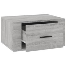 Berkfield Home Elegant Wall-mounted Bedside Cabinet Grey Sonoma 50x36x25 cm - Size: 50 x 36 x 25 cm - thumbnail 6