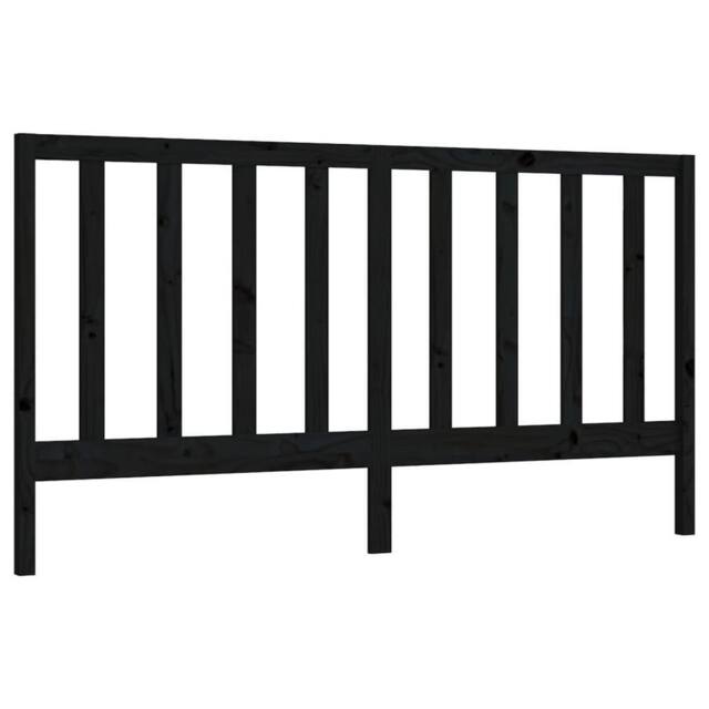 Berkfield Home Bed Headboard Black 186x4x100 cm Solid Wood Pine - Size: 186 x 4 x 100 cm - image 1