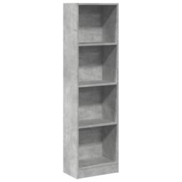 Berkfield Home Decorative Bookcase Concrete Grey 40x24x143 cm Engineered Wood - Size: 40 x 24 x 143 cm - thumbnail 3