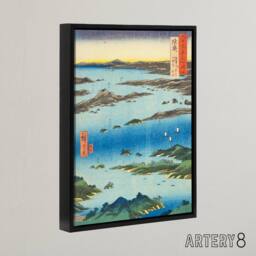"Artery8 Hiroshige View Of Matsushima Framed Canvas Japanese Wall Art Print in Blue - Size: W12"" x H16""" - thumbnail 2