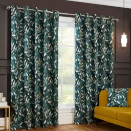Sundour Madrid Eyelet Curtains in Bottle Green - Size: 168 cm width x 137 cm drop