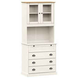 Berkfield Home Highboard VIGO White 80x40x176 cm Solid Wood Pine - Size: 80 x 40 x 176 cm - thumbnail 2