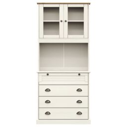 Berkfield Home Highboard VIGO White 80x40x176 cm Solid Wood Pine - Size: 80 x 40 x 176 cm - thumbnail 5