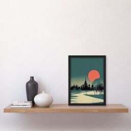 Artery8 Winter Sun Orthodox Church Kiev Ukraine Artwork Framed Wall Art Print A4 in Black - thumbnail 2