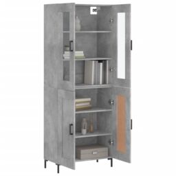 Berkfield Home Highboard Concrete Grey 69.5x34x180 cm Engineered Wood - thumbnail 3