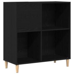 Berkfield Home Record Cabinet Black Oak 84, 5x38x89 cm Engineered Wood - Size: 5 x 38 x 89 cm - thumbnail 2