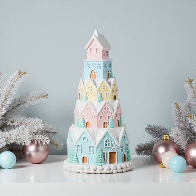 Garden Greatness Pastel Gingerbread Tower House Decoration - Size: 1 Pack - image 1