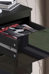FWStyle 4 Drawer Gloss Chest Of Drawers Bedroom Storage Tall Slim Design in Black - thumbnail 3