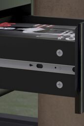 FWStyle 4 Drawer Gloss Chest Of Drawers Bedroom Storage Tall Slim Design in Black - thumbnail 4